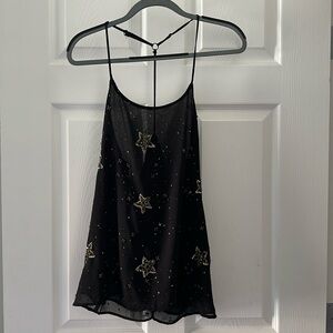 Free People Black Starry Tank Top